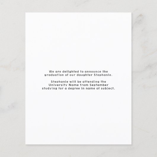 Budget Afstudeerder Foto Afstuderen Eenvoudige bek (Achterkant)