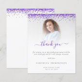 Budget Afstudeerder Foto Paars Glitter Hartelijk d (Voorkant / Achterkant)