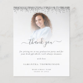 Budget Afstudeerder Foto Zilver Glitter Dank u