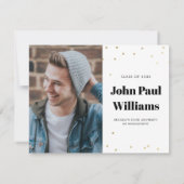 Budget AFSTUDEERDER Glitter Foto Afstuderen Aankon Bedankkaart (Achterkant)