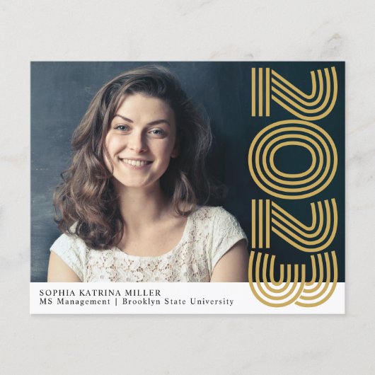 Budget Afstudeerder Jaar Foto Afstuderen Aankondig (Voorkant)