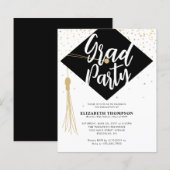 Budget AFSTUDEERDER Pet Black Gold Graduparty uitg (Voorkant / Achterkant)