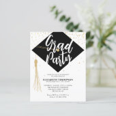 Budget AFSTUDEERDER Pet Black Gold Graduparty uitg (Staand voorkant)