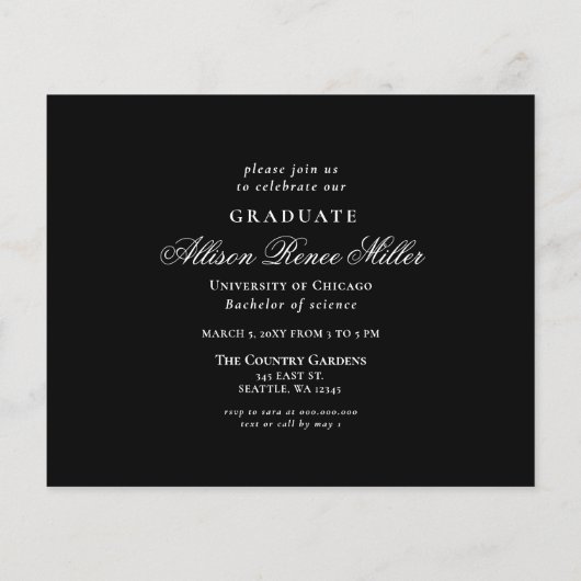 Budget Afstudeerder Pet Graduation party Invitatio (Achterkant)