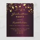 Budget afstudeerfeest burgundy gouden sterren 2023 (Voorkant)