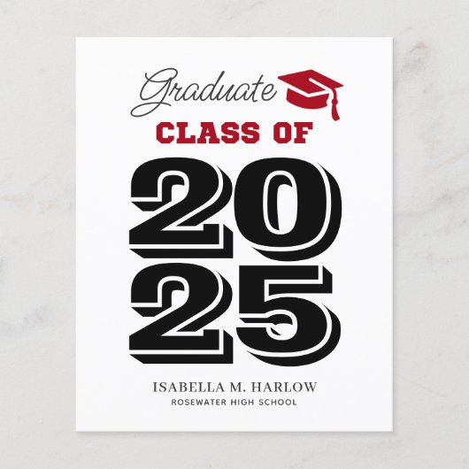 Budget Afstuderen 2025 Red Black Aankondiging (Voorkant)