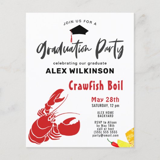 BUDGET Afstuderen 3 Foto Crawfish Boil Invision Flyer (Voorkant)