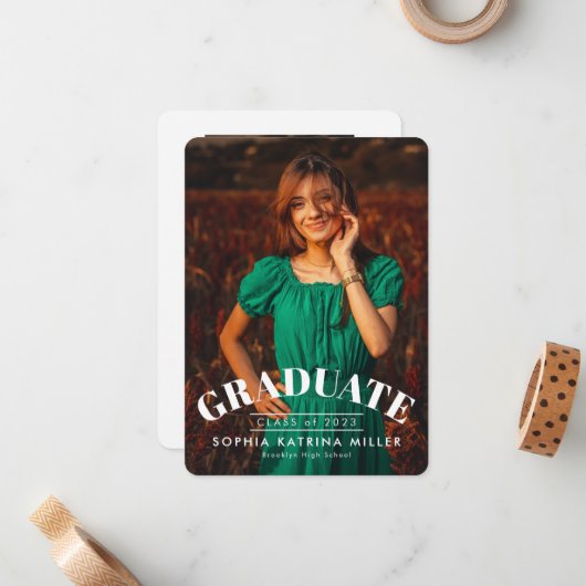 Budget Afstuderen Aankondiging Afstuderen foto's (Voorkant / Achterkant in situ)