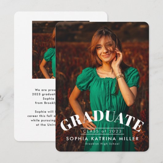 Budget Afstuderen Aankondiging Afstuderen foto's (Voorkant / Achterkant)