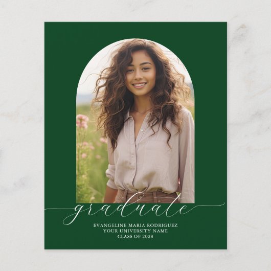 Budget Afstuderen Aankondiging Foto Arch Green (Voorkant)