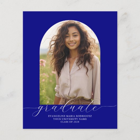 Budget Afstuderen aankondiging Foto Arch Navy (Voorkant)