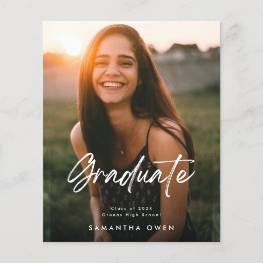 Budget  Afstuderen Aankondiging Foto Flyer (Voorkant)