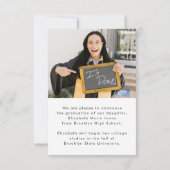 Budget AFSTUDEREN Afstudeerder Pet Photo Afstudere Notitiekaartje (Achterkant)