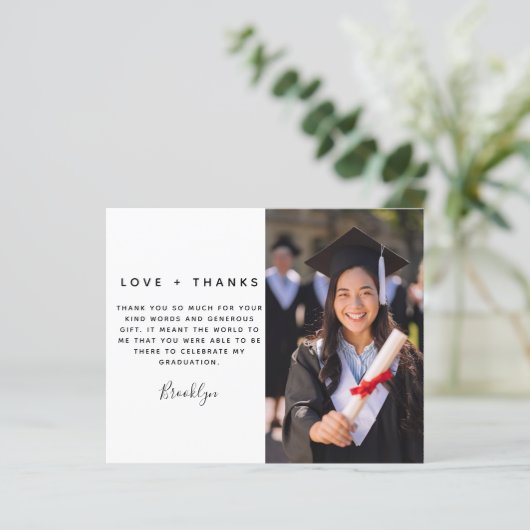 BUDGET Afstuderen Afstuderen Foto Dank je kaart (Staand voorkant)