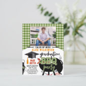 BUDGET Afstuderen BBQ Party Pset Photo Invitation (Staand voorkant)