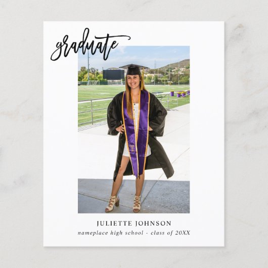 Budget Afstuderen Calligrafie 2V Fotoaankondiging Flyer (Voorkant)