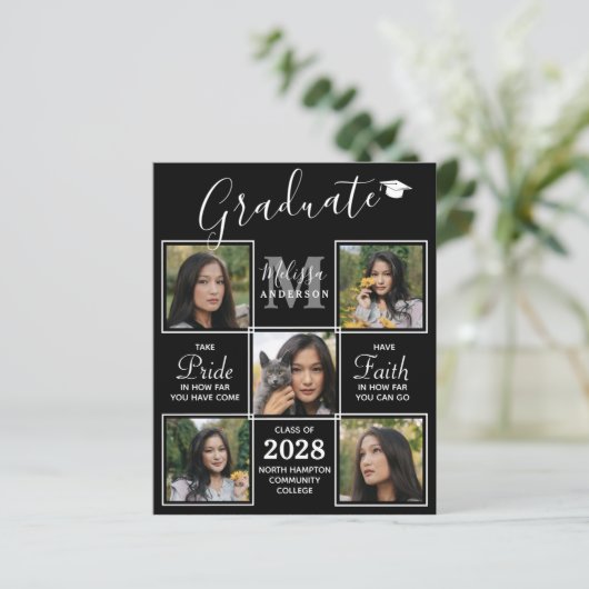 Budget Afstuderen Elegant 5 Foto Collage Afstudere (Staand voorkant)