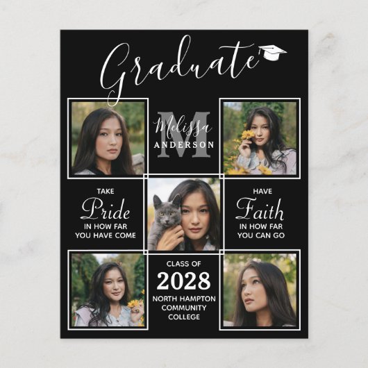 Budget Afstuderen Elegant 5 Foto Collage Afstudere (Voorkant)