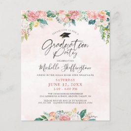 Budget Afstuderen Elegant Floral Script Invitation