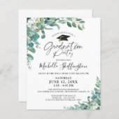 Budget Afstuderen Eucalyptus Script Uitnodiging (Voorkant / Achterkant)