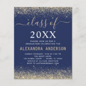 Budget Afstuderen Foto Gold Navy Blue Class 2023 Flyer (Voorkant)