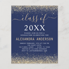 Budget Afstuderen Foto Gold Navy Blue Class 2023 Flyer