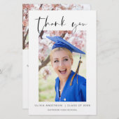 Budget Afstuderen foto minimalistisch bedankkaarte (Voorkant / Achterkant)