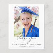 Budget Afstuderen foto minimalistisch bedankkaarte (Voorkant)