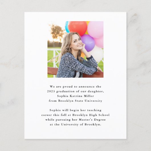 Budget Afstuderen Gold Lijst Photo Afstuderen Card (Achterkant)