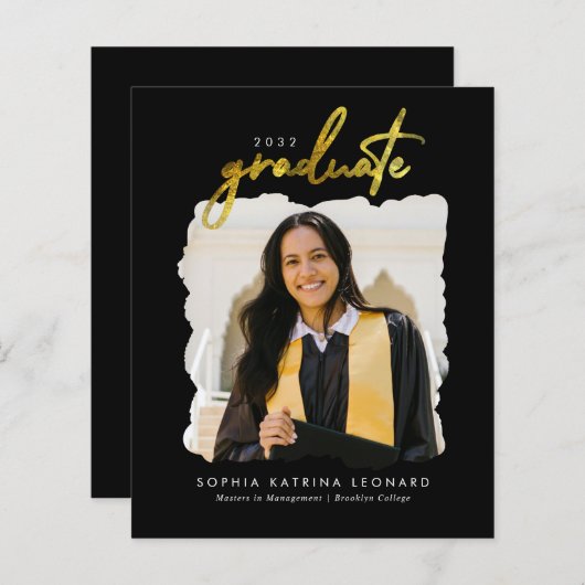 Budget Afstuderen het Afstuderen van de gouden Fot (Voorkant / Achterkant)