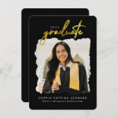 Budget Afstuderen het Afstuderen van de gouden Fot Notitiekaartje (Voorkant / Achterkant)