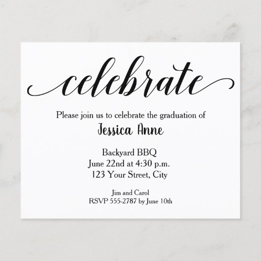 Budget Afstuderen Kaarten voor fotouitnodiging (Achterkant)