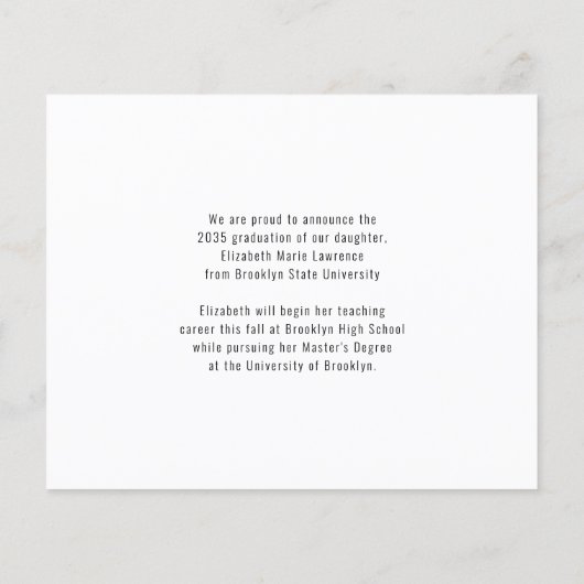 Budget Afstuderen Klasse Jaar Foto Afstuderen Kaar (Achterkant)