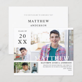 Budget Afstuderen Modern Stijlvol 4 Foto Announ 2