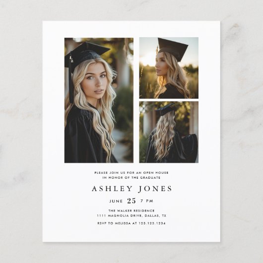 Budget Afstuderen Multi Photo Graduation Party Flyer (Achterkant)