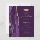 Budget Afstuderen Paarse Agaat Plum Foto Uitnodige (Voorkant)