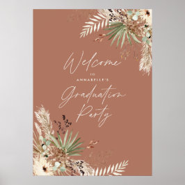 Budget afstuderen pampas terracotta modern elegant poster