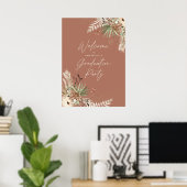 Budget afstuderen pampas terracotta modern elegant poster (Thuiskantoor)