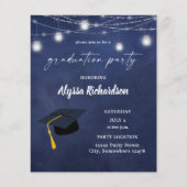 Budget Afstuderen Pet Chalkboard Partij Blauw (Voorkant)