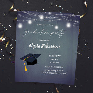 Budget Afstuderen Pet Chalkboard Partij Blauwe Gra