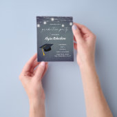 Budget Afstuderen Pet Chalkboard Partij Blauwe Gra Flyer (Hand)
