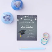 Budget Afstuderen Pet Chalkboard Partij Blauwe Gra Flyer (Enkel)