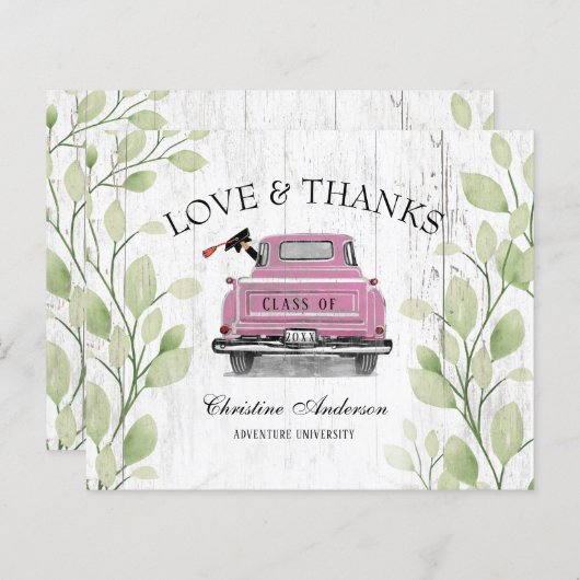 Budget Afstuderen roze Bedankt van de trustliefde (Voorkant / Achterkant)