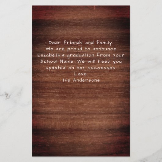 Budget Afstuderen Rustic 3 Foto aankondiging (Achterkant)