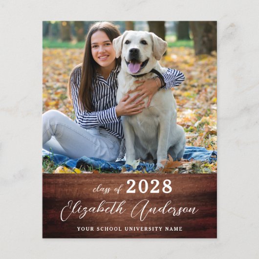 Budget Afstuderen Rustiek Eenvoudige foto-uitnodig (Voorkant)