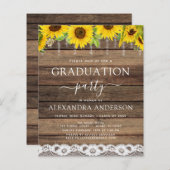 Budget Afstuderen Sunflower Rustic 2023 Uitnodigin (Voorkant / Achterkant)