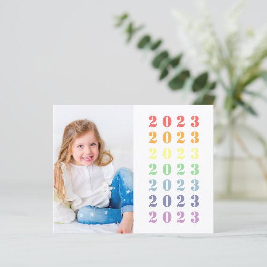 BUDGET Afstuderen Uitnodiging | Foto regenboog (Staand voorkant)