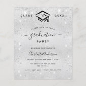 Budget afstuderen zilveren glitter modern (Voorkant)