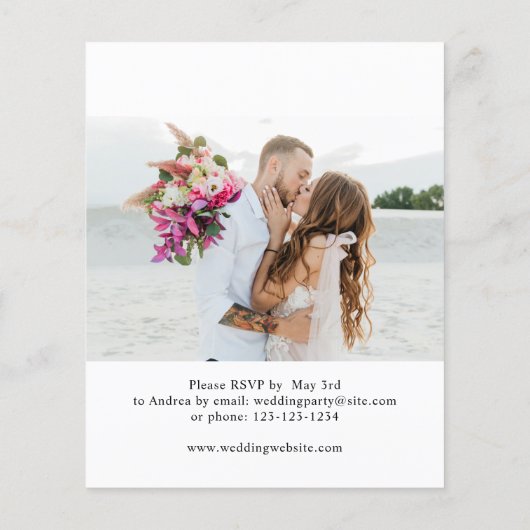 Budget After Party Foto Huwelijksreceptie Flyer (Achterkant)