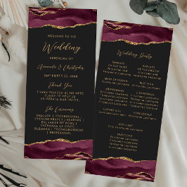 Budget Agaat Bourgondië Goud Donker Trouwprogramma Reclamekaart